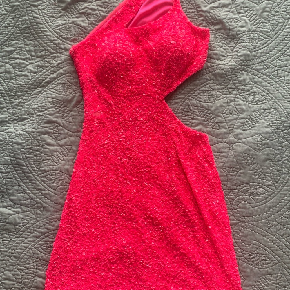 Amarra Elegant Pink One-Shoulder Dress